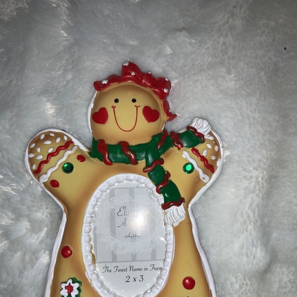 ☃️4/$22☃️ GINGERBREAD MAN PHOTO FRAME - RED BOW TO LEFT - Picture 2 of 3